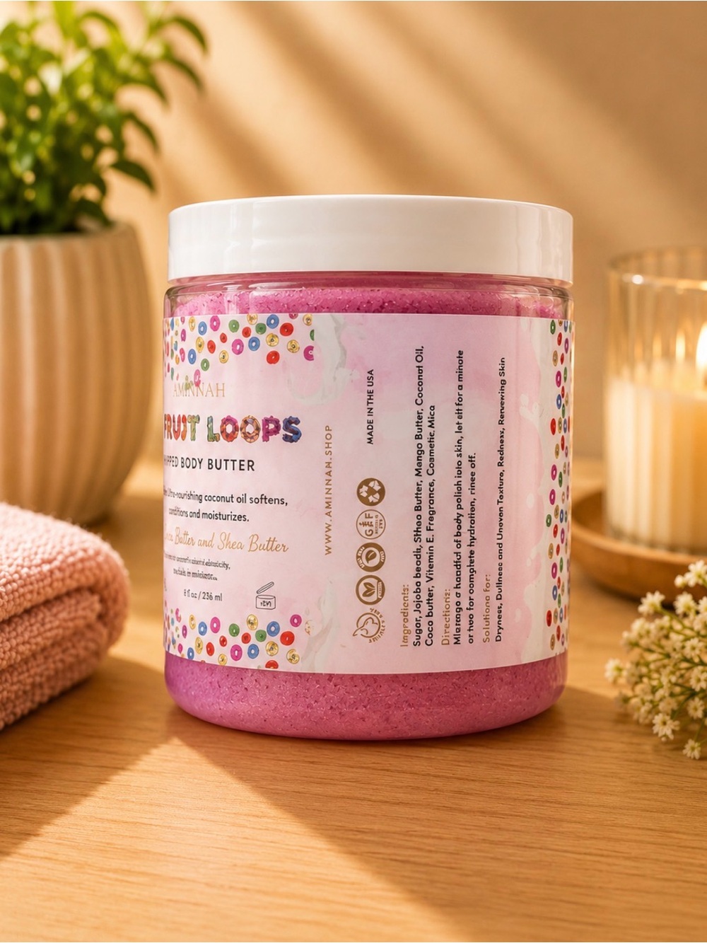 AMINNAH (NWT) Fruit Loops Sugar Scrub & Whipped Body Butter - Picture 3 of 3